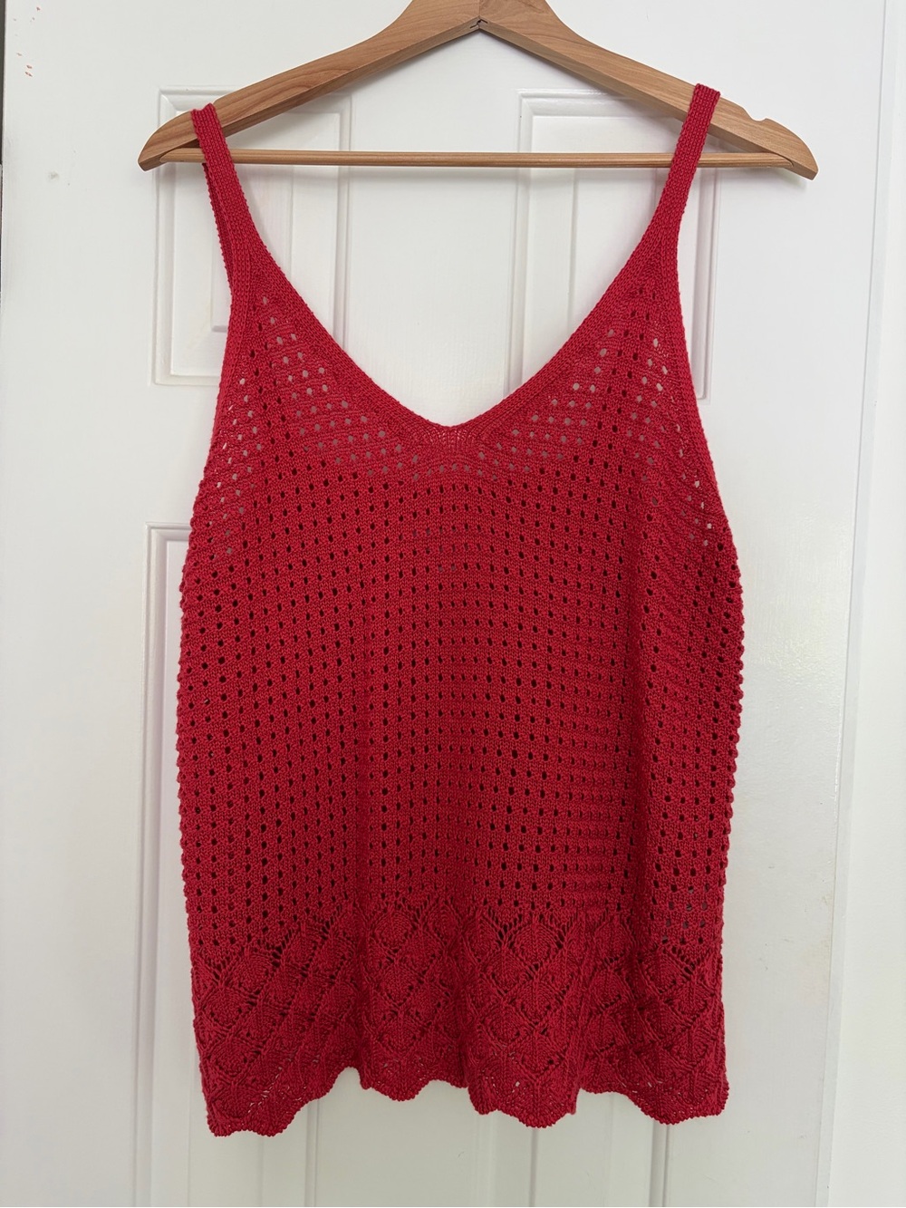 Marks & Spencer Red Crochet V-Neck Tank